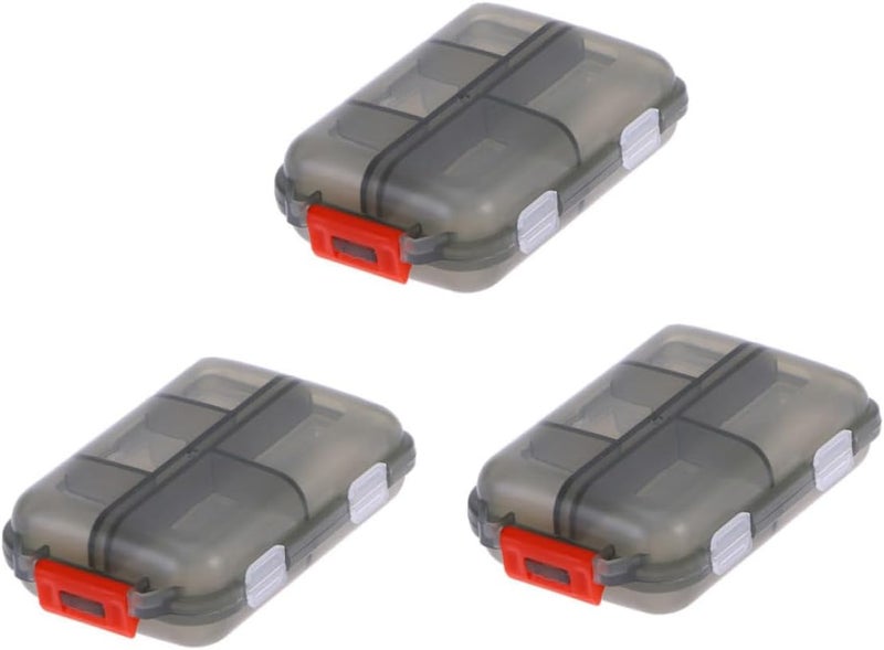 Portable Pill Organizer 3pcs 10-Compartment Sealing Medicine Box, Weekly Travel Vitamin Container with Double-Layer Gray Case for Outdoor and Daily Use - Image 1