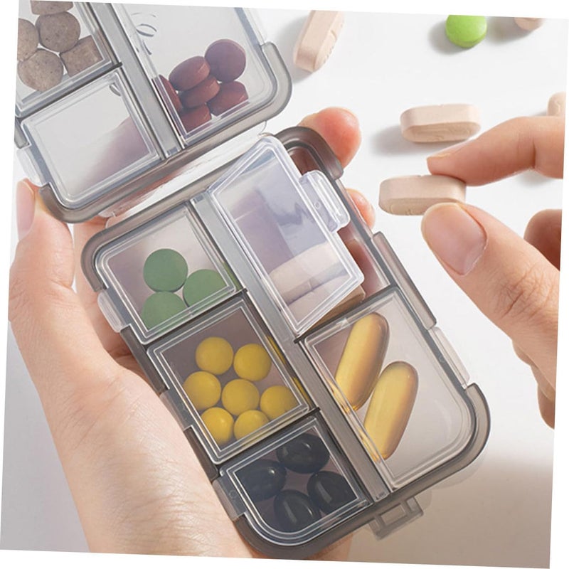 Portable Pill Organizer 3pcs 10-Compartment Sealing Medicine Box, Weekly Travel Vitamin Container with Double-Layer Gray Case for Outdoor and Daily Use - Image 4