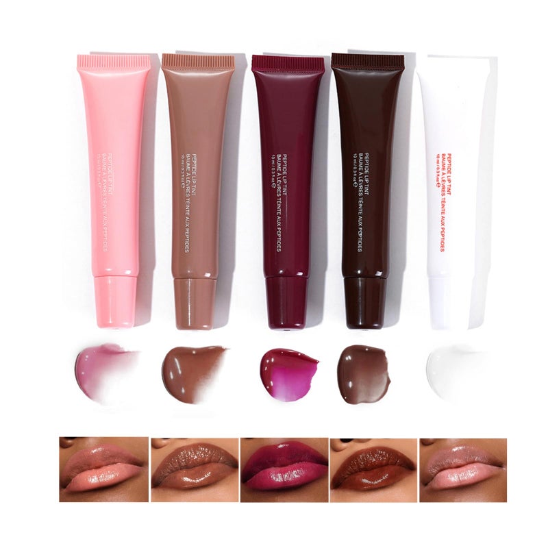 HUDABABY 5 Colors Mirror Lip Glaze, Plumping Hydrating Gloss, Long-Lasting Moisturizing Non-Sticky Oil, Quick Full Lip Color - Image 1