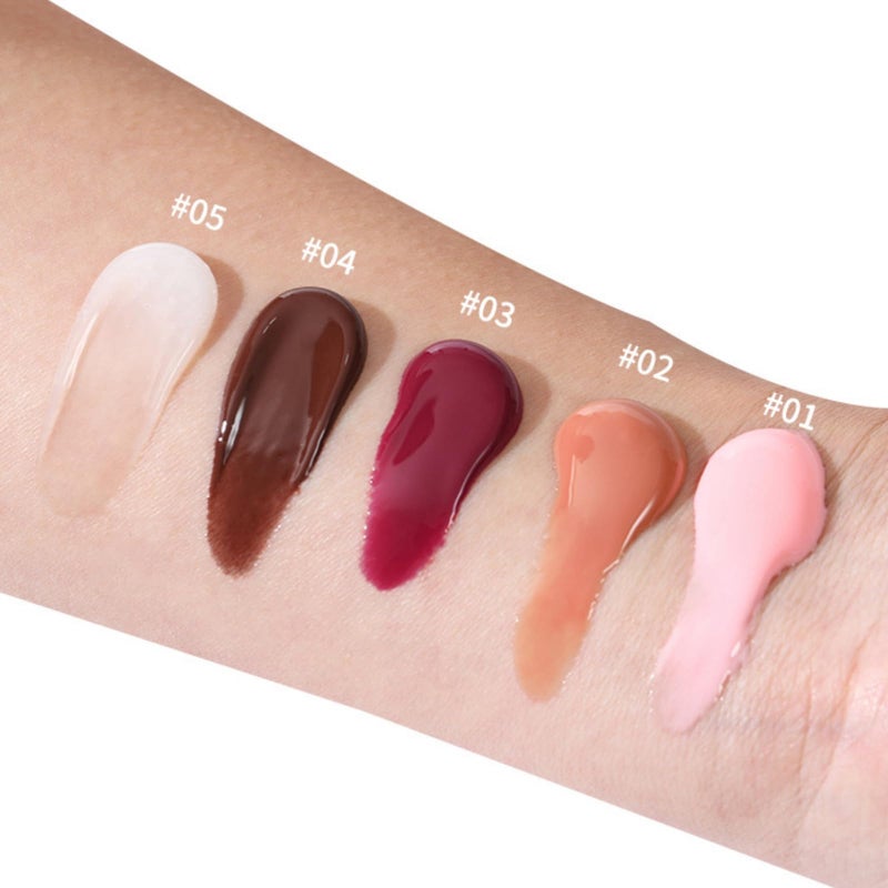 HUDABABY 5 Colors Mirror Lip Glaze, Plumping Hydrating Gloss, Long-Lasting Moisturizing Non-Sticky Oil, Quick Full Lip Color - Image 4
