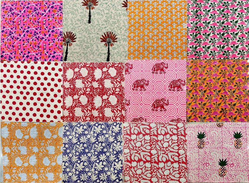 Craft kala Set of 8 Assorted 16 x 16 Inches Napkins Kitchen Cotton Napkin Floral Print Table Napkins Washable for Family Dining Cocktail Parties Wedding Use Spring Fall Christmas Party Dish Plates - Image 4