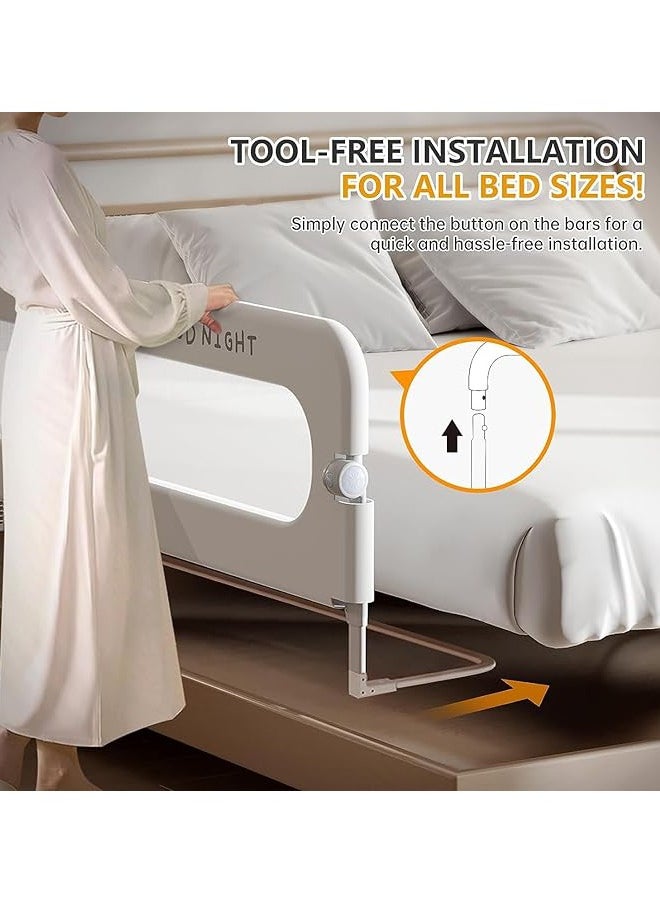 Arabest Toddler Bed Rails for Crib, Foldable Bed Rail for Toddlers, Portable Baby Bed Rails Guard Bumper for Baby Kids, Safe Bed Side Rail for Twin, Queen, King, Full Size Beds (180cm)  - Image 3