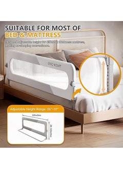 Arabest Toddler Bed Rails for Crib, Foldable Bed Rail for Toddlers, Portable Baby Bed Rails Guard Bumper for Baby Kids, Safe Bed Side Rail for Twin, Queen, King, Full Size Beds (180cm)  - Image 2