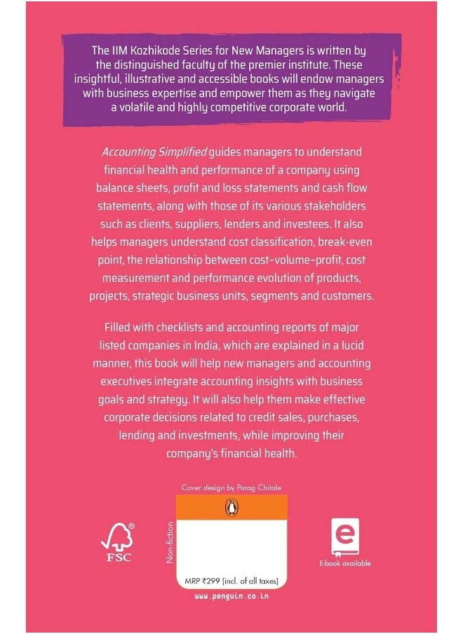 Accounting Simplified: Sage IIM Kohzikode Series for New Managers: The Essential Guide to Better Financial Business Decisions