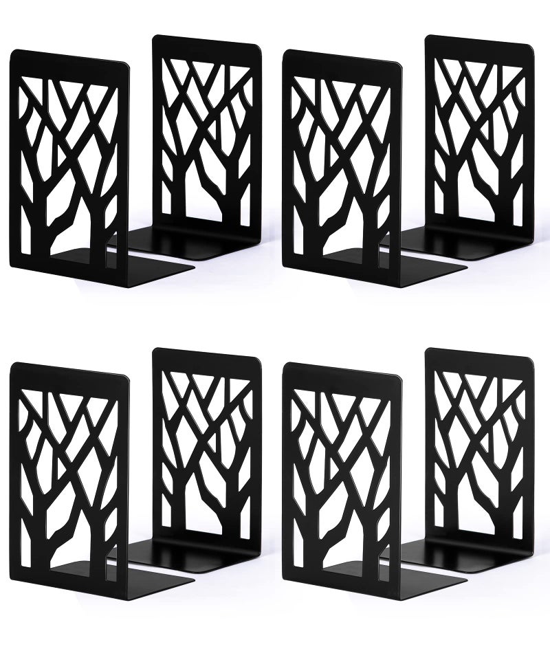 Decorative Metal Bookends Black Set of 4