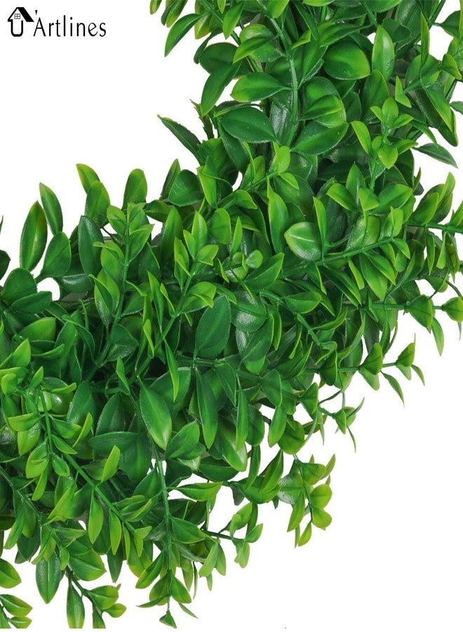 يو آرت لاينز أكاليل أبواب أمامية من يو آرتلاينز مقاس 17 بوصة، زينة معلقة من الخضرة الاصطناعية لفصلي الربيع والصيف، لتزيين المنزل وحفلات الزفاف والجدران والنوافذ (17 بوصة من خشب البقس، 1) - Image 3