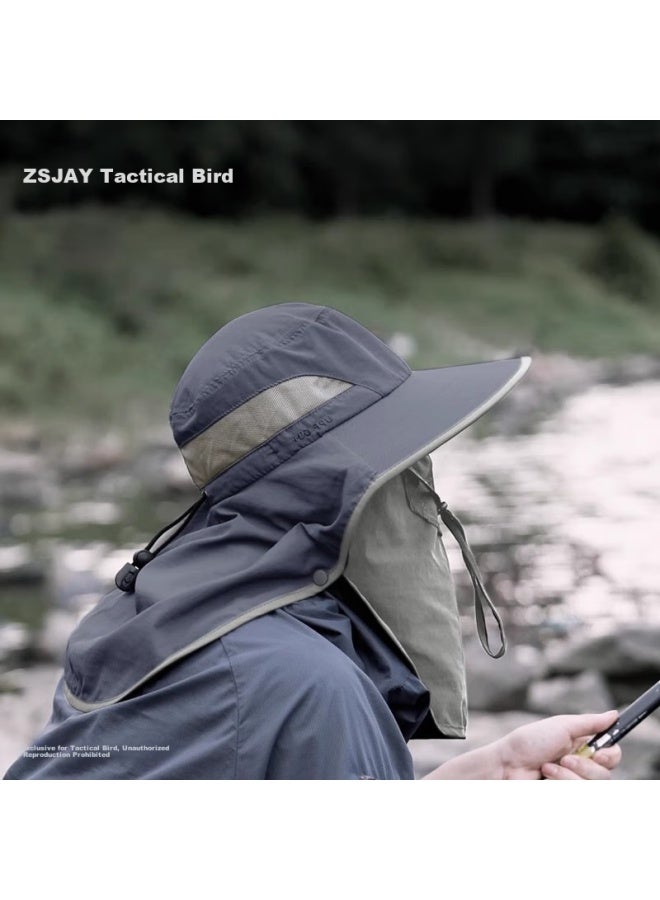 Tactical Bird Zhanshuniao Fishing Sun Protection Hat For Men, Large Head Cirference, Sun Visor, Outdoor Fisherman Hat, Uv Protection - Image 1