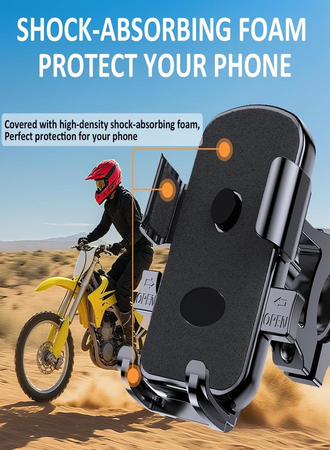 ZMDCAM Bike Phone Mount Holder, Motorcycle Phone Mount for Scooter, Mountain, Dirt Bike, Stroller and Motorcycle, 360°Rotate Handlebar Phone Holder Compatible with iPhone & Android Smartphones from 4.7-7.2'' - Image 4