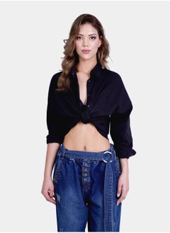 Flashmob Printed Oversized Full Sleeve Black Shirt  - Image 1