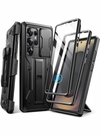 Samsung Galaxy S25 Ultra Case [Built-in Slide Camera Cover & Screen Protector] [2 Front Frames] Full-Body Heavy Duty Shockproof S25 Ultra Phone Case with Stand & Belt Clip Holster Black - pzsku/Z9AD2A444075B1E43F57FZ/45/1744683416/8dbc79a2-0bad-4cf4-a41e-f532d3df7728