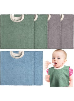Foaincore 6 Pcs Pullover Baby Bibs Cotton Terry Toddler Bibs Absorbent Infant Bibs for Feeding and Drooling Towel Slip on Bib  - Image 1