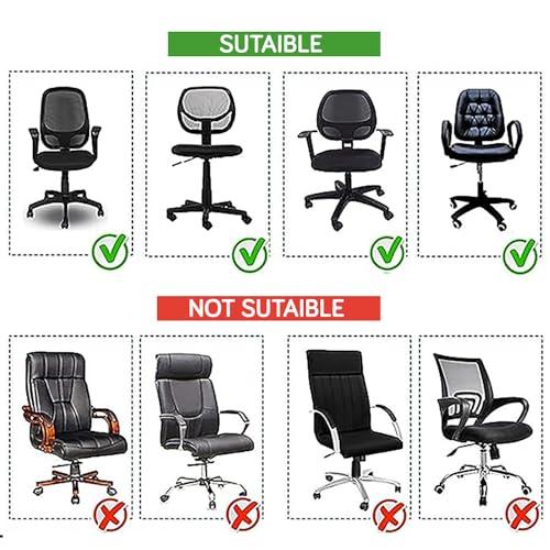 HOKIPO 'Elira Series' Printed Office Chair Cover for Task Chair - 140 GSM Stretchable Fabric - Anti-Slip - Fits Small Office Chairs Without Headrest, Natural Beige Abstract Art (NEW-AR-5225-C4) - Image 4