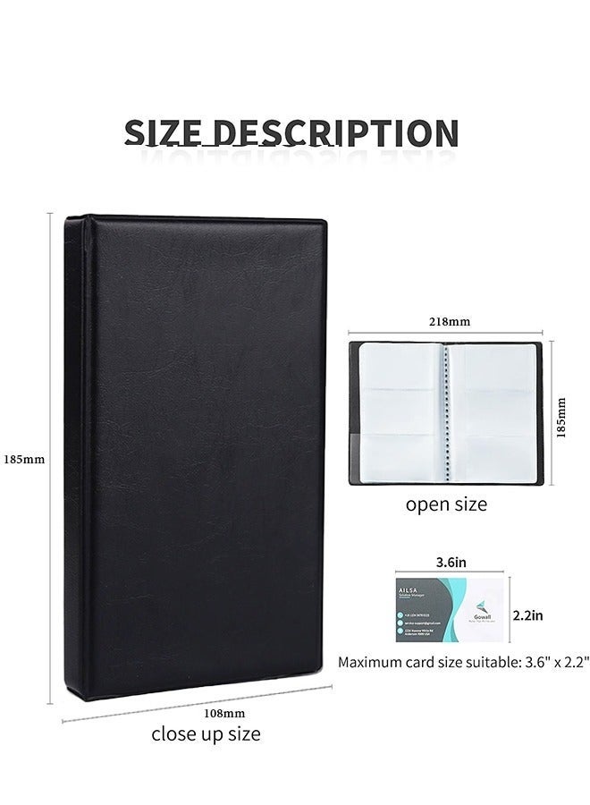Professional Business Card Holder Book, 240 Cards PU Leather Organizer, Name Card & Credit Card Binder with Clear Sleeves - Image 2