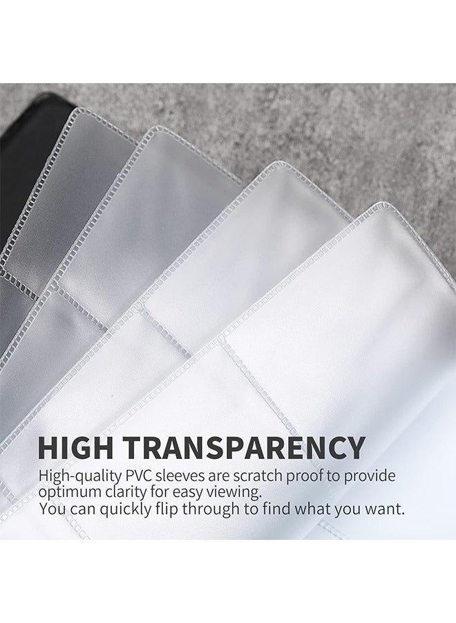 Professional Business Card Holder Book, 240 Cards PU Leather Organizer, Name Card & Credit Card Binder with Clear Sleeves - Image 4