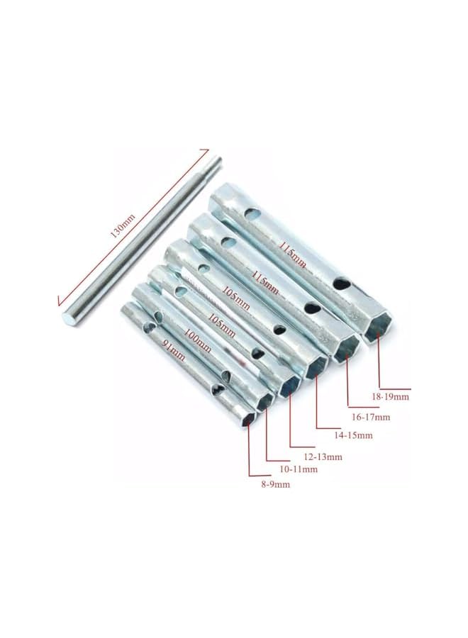PROMASS promass 7Pcs Plumber Back Nut Tap Spark plug Spanner Duel-ended Wrench Socket Set 8-19mm  - Image 4