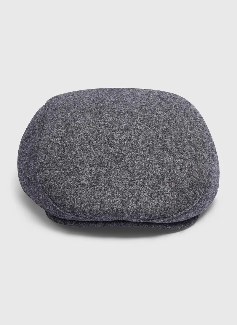 Matalan Grey Smart Melton Flat Cap