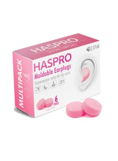 HASPRO HASPRO [6-Pair Pack] Soft Silicone Earplugs for Sleeping, Swimming & Bathing, Anti-Snoring, Noise Cancelling Reusable Earplugs. Adults & Children (Pink)  - Image 2