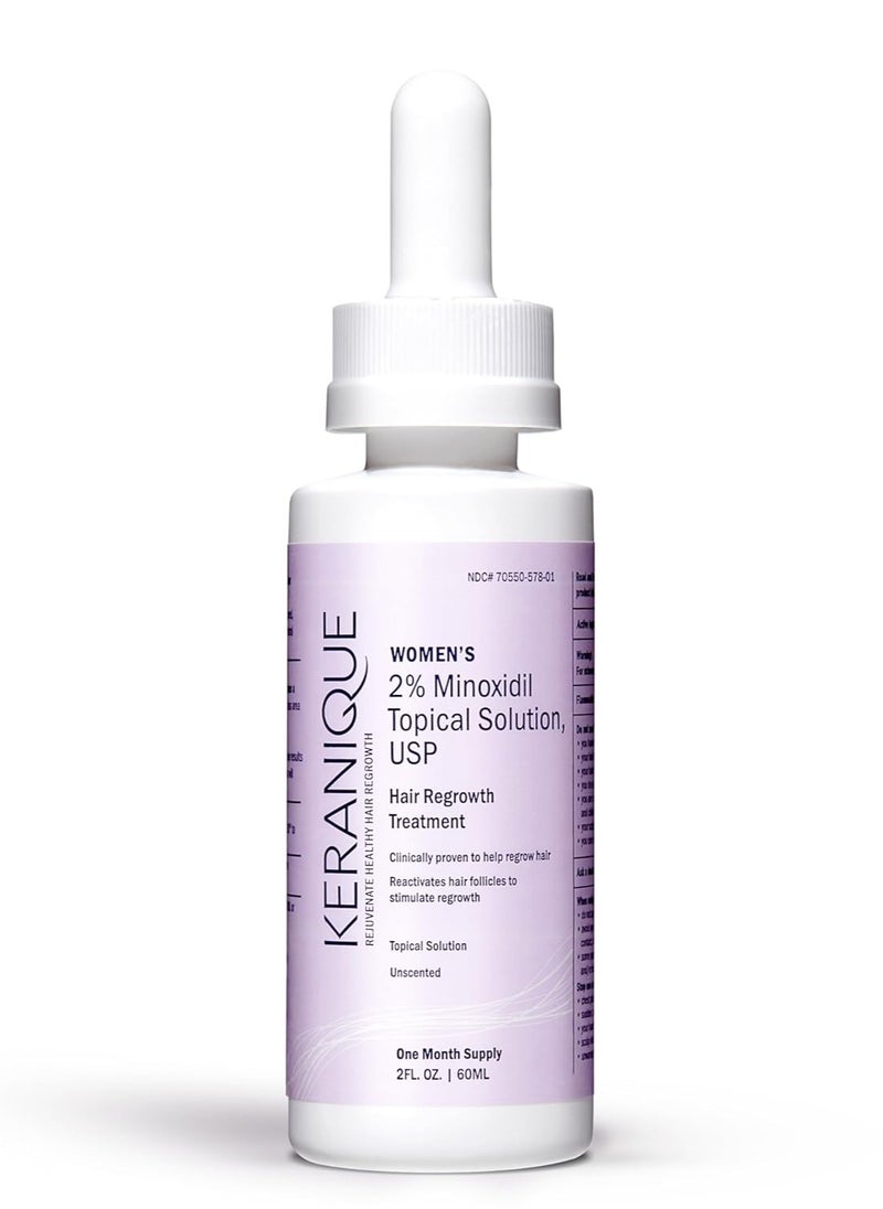 Keranique Keranique Hair Regrowth Tonic: 2% Minoxidil for Thinning Hair and Hair Loss, Women's Scalp Treatments for hair growth  - Image 1