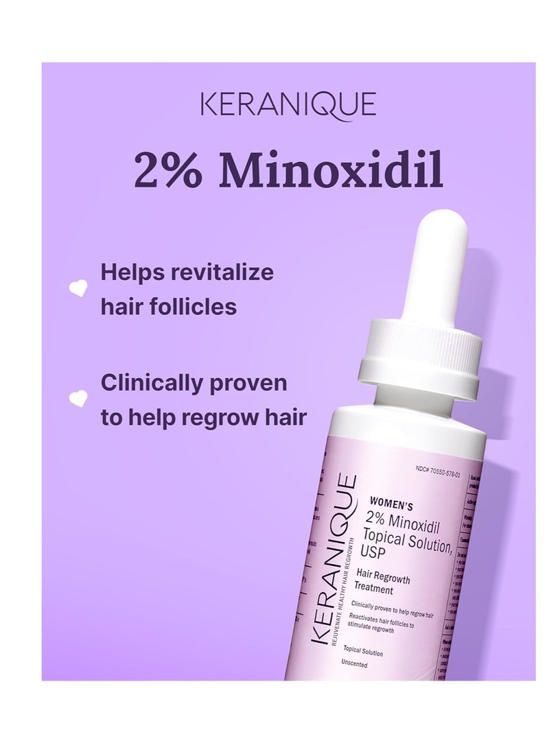 Keranique Keranique Hair Regrowth Tonic: 2% Minoxidil for Thinning Hair and Hair Loss, Women's Scalp Treatments for hair growth  - Image 3