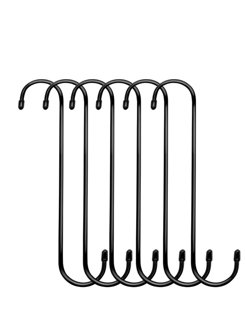 Excefore 6 Pack Large S Hooks, Non Slip Heavy Duty S Hooks, Suitable for Tree Branch, Utensils, Patio, Flower Basket, Garden Tools - Image 1