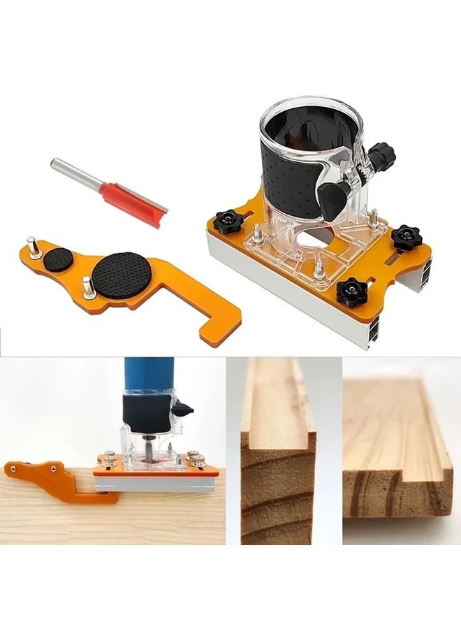 4pcs Set Woodworking Router Mortising Jig Slotted Base Fastening Bracket Guide With Positioner - Image 1