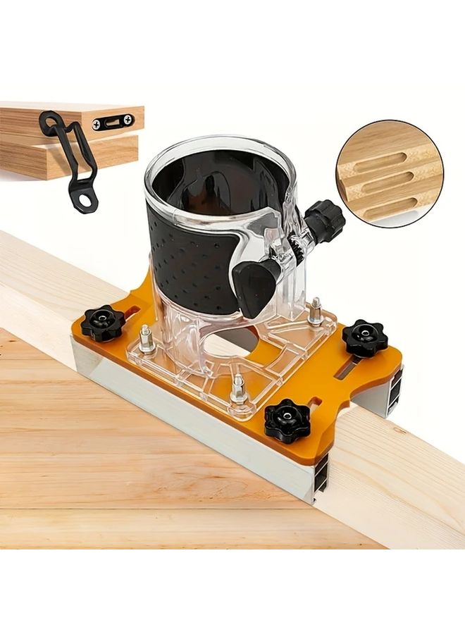 4pcs Set Woodworking Router Mortising Jig Slotted Base Fastening Bracket Guide With Positioner - Image 3