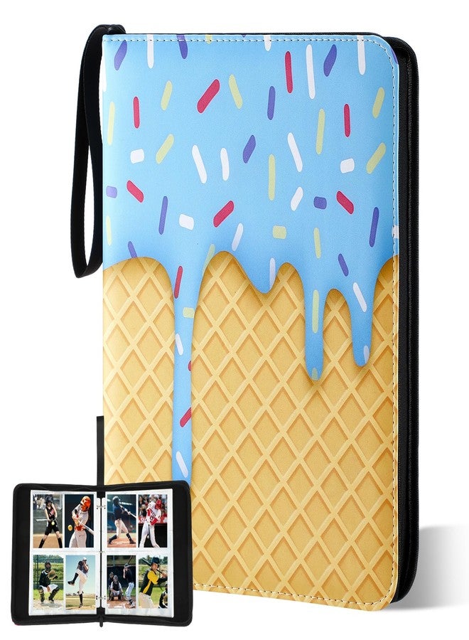 Jaloro Ice Cream Drip Baseball Card Binder Trading Card Binder Portable Collector Cardholder Baseball Album Case for Boys Sports Game Supplies(Ice Cream,Blue,440 Pocket) - Image 1