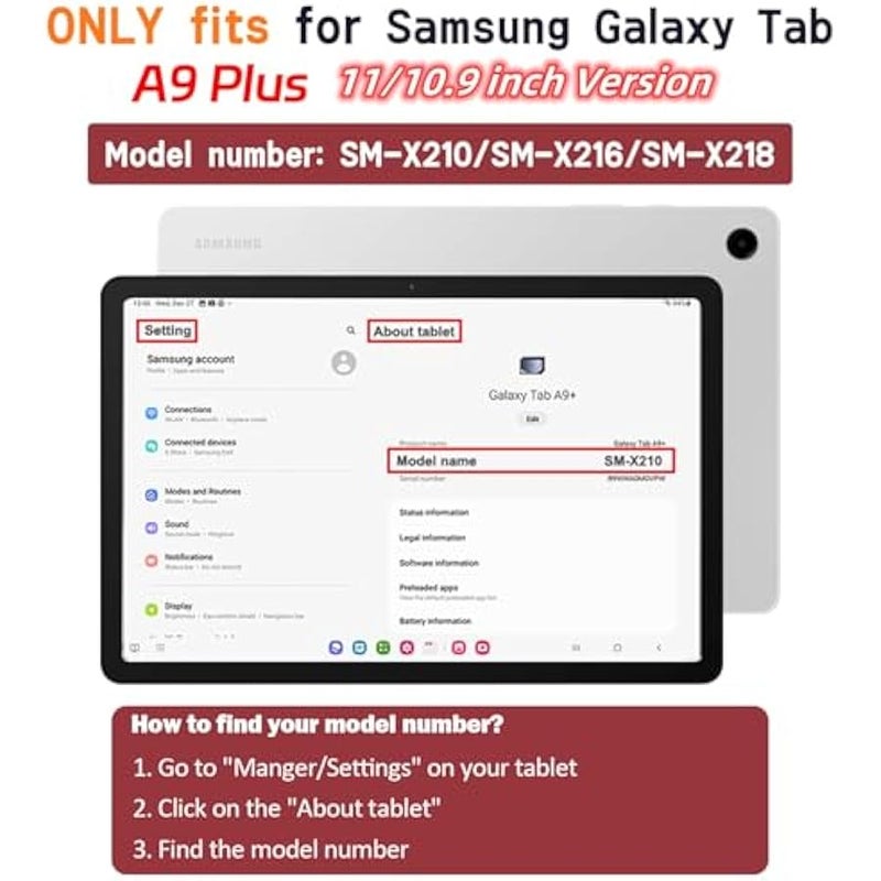 AVAWO Shockproof Kids Case for Samsung Galaxy Tab A9+ Plus 11 inch with Built-in Screen Protector, Sweet Light Purple - Image 2