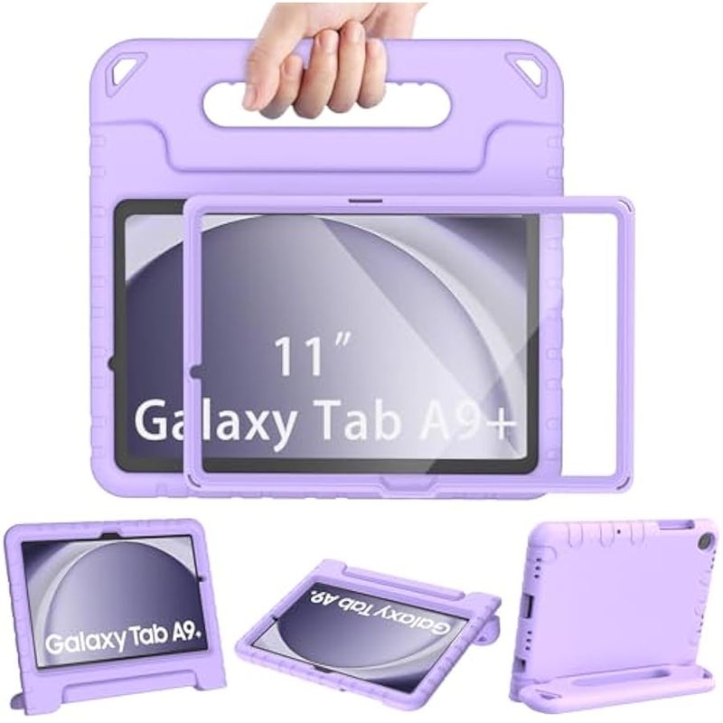 AVAWO Shockproof Kids Case for Samsung Galaxy Tab A9+ Plus 11 inch with Built-in Screen Protector, Sweet Light Purple - Image 1