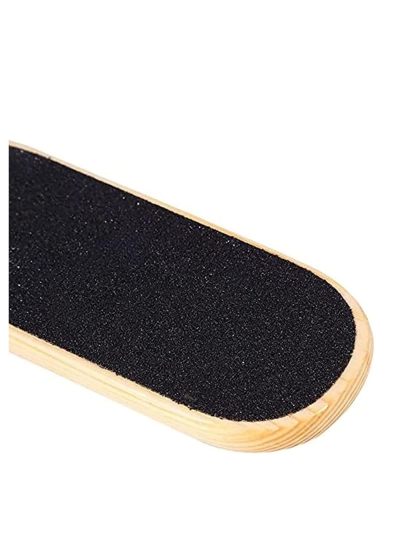 zoba Dual Sided Gentle Foot File Dead Skin Remover Pedicure Tool with Wooden Handle - 1pc - Image 2