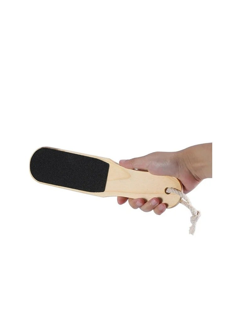zoba Dual Sided Gentle Foot File Dead Skin Remover Pedicure Tool with Wooden Handle - 1pc - Image 1