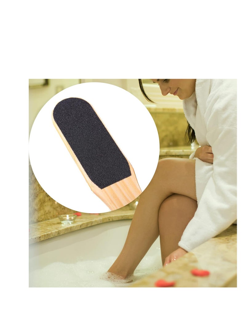 zoba Dual Sided Gentle Foot File Dead Skin Remover Pedicure Tool with Wooden Handle - 1pc - Image 3