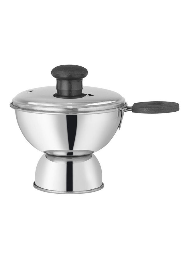 DELCASA Chiratta Puttu Maker Pressure Cooker Silver/Black 14x10x10.5cm - Image 1