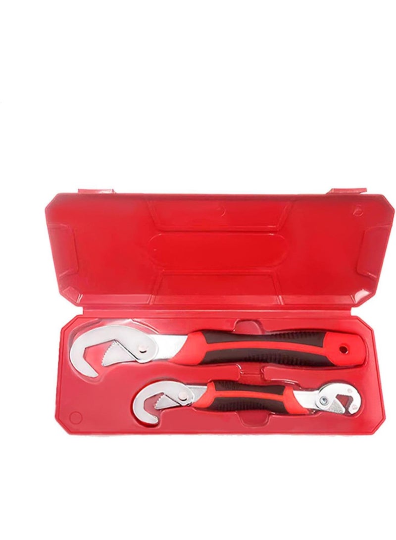 GGOOT Adjustable Spanner, Carbon Steel Wrench, Soft Grip Gadgets, 2X Multifunctional Hardware Tools for Maintenance Industry, Mechanical Engineering  - Image 1