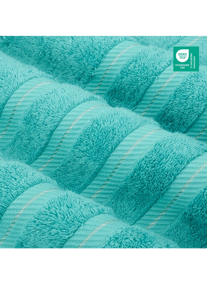 Safi Plus Towel Set Luxury Hotel Quality 600 GSM Genuine Combed Cotton, Super Soft & Absorbent Family Bath Towels 6 Piece Set -  2 Bath Towels, 2 Hand Towels, 2 Washcloths - Turquoise Blue  - Image 3