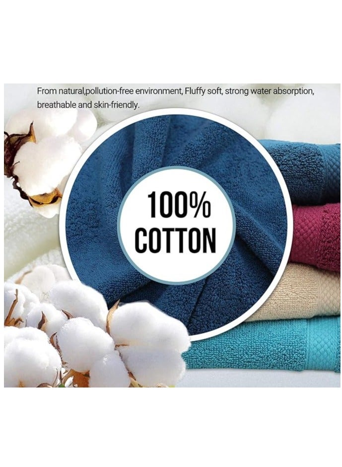 Safi Plus Towel Set Luxury Hotel Quality 600 GSM Genuine Combed Cotton, Super Soft & Absorbent Family Bath Towels 6 Piece Set -  2 Bath Towels, 2 Hand Towels, 2 Washcloths - Turquoise Blue - Image 5