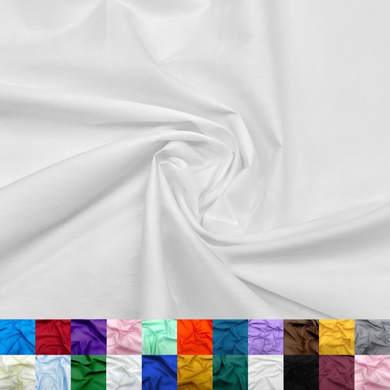 Ice Fabrics Cotton Polyester Broadcloth Fabric by The Yard - 60" Wide Soft & Breathable Broadcloth Fabric for Sewing - Perfect for Apparel, Bedding, Curtains and More - White - 2 Yards - Image 2