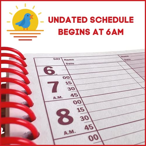 Portage Notebook Planner, 5 Column Appointment Book – Large 10" x 13.5" Undated 2025 Planner, Daily & Hourly Planner in 15 Minute Increments – Spiral Notebook Organizer for Scheduling Appointments (5 Columns) - Image 5