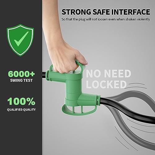 POWGRN NEMA TT-30P to NEMA TT-30R 75 FT 30 Amp RV Extension Cord Outdoor with Grip Handle, Flexible Heavy Duty 10/3 Gauge STW 3 Prong RV Power Cord Waterproof, 30A 125V 3750W, Black-Green, ETL Listed - Image 5