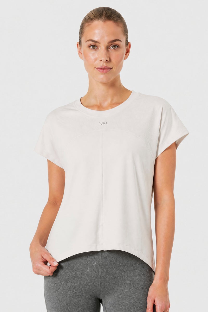 PUMA Women Sportswear Fit Short Sleeve Training T-Shirt, Off White - Image 1