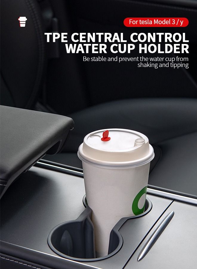 GROIC Tesla Cup Holder Insert for Model 3 Y, Center Console FIT New Accessories Slot Slip Limit Clip - Image 3