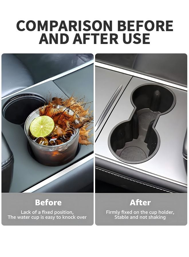 GROIC Tesla Cup Holder Insert for Model 3 Y, Center Console FIT New Accessories Slot Slip Limit Clip - Image 5