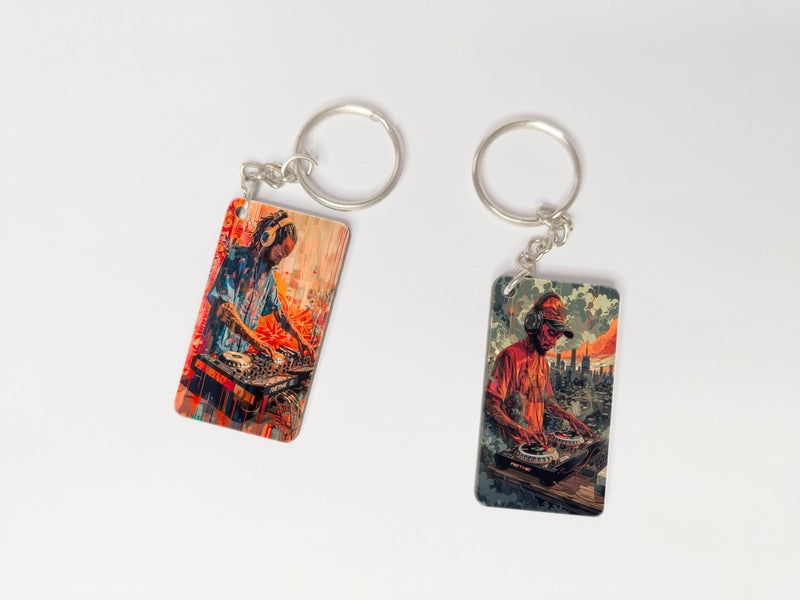 OUTFITQUE OUTFITQUE Premium (Pack of 2) Anime-361 Printed Long Keychain For Bike, Scooty, Car, MDF Keyholder - Image 1