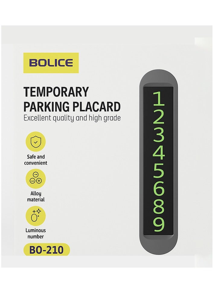 BOLICE Temporary Parking Placard BO-210 – Luminous Alloy Hidden Number Plate - Image 2