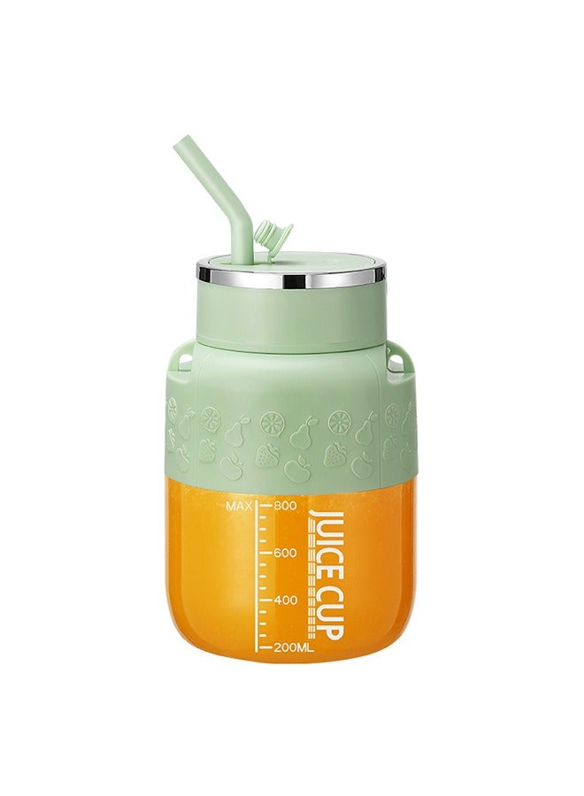 JCB CHIC Juicing Cup -Wireless Portable Juicing Bucket Electric Sports Cup Fresh Fruit Juicer, 800ml Large Capacity Dual Speed Juicing And  Direct Drinking Dual-use With 10 Stainless Steel  Blades(k2 green)  - Image 1
