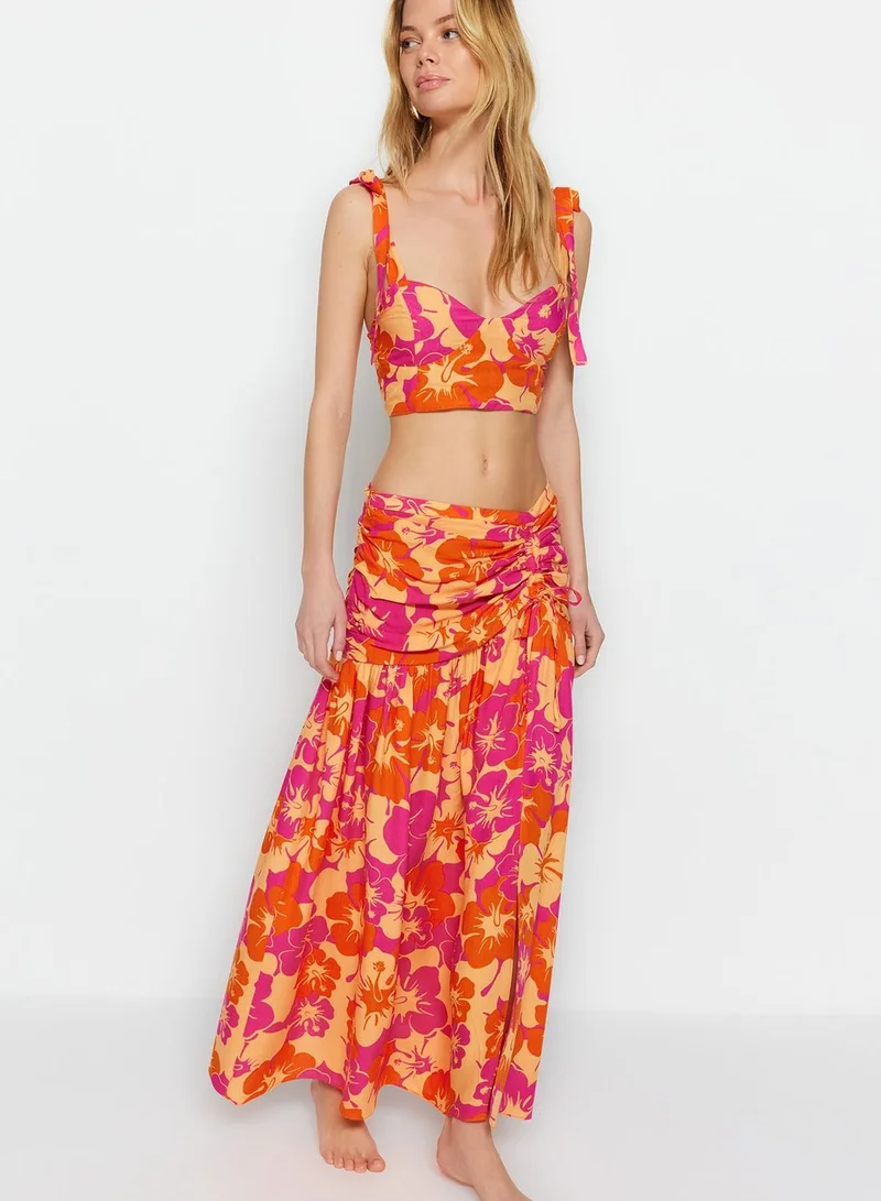 trendyol Floral Print Top & Skirt Set