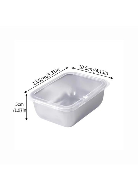 Food Grade Stainless Steel Preservation Box With Lid Sealed Box Square Towel Tray Lunch Box Sub-packing Box Vegetable Box Flavor Box-Specifications: 13.5*5*10.5-Color:Free Labeling/fcm Qualifications Can Be Provided When Placing An Order