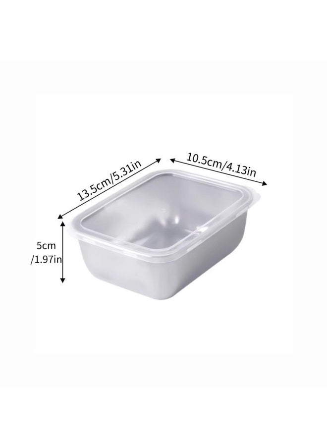 Generic - Food Grade Stainless Steel Preservation Box With Lid Sealed Box Square Towel Tray Lunch Box Sub-packing Box Vegetable Box Flavor Box-Specifications: 13.5*5*10.5-Color:Free Labeling/fcm Qualifications Can Be Provided When Placing An Order - Image 1