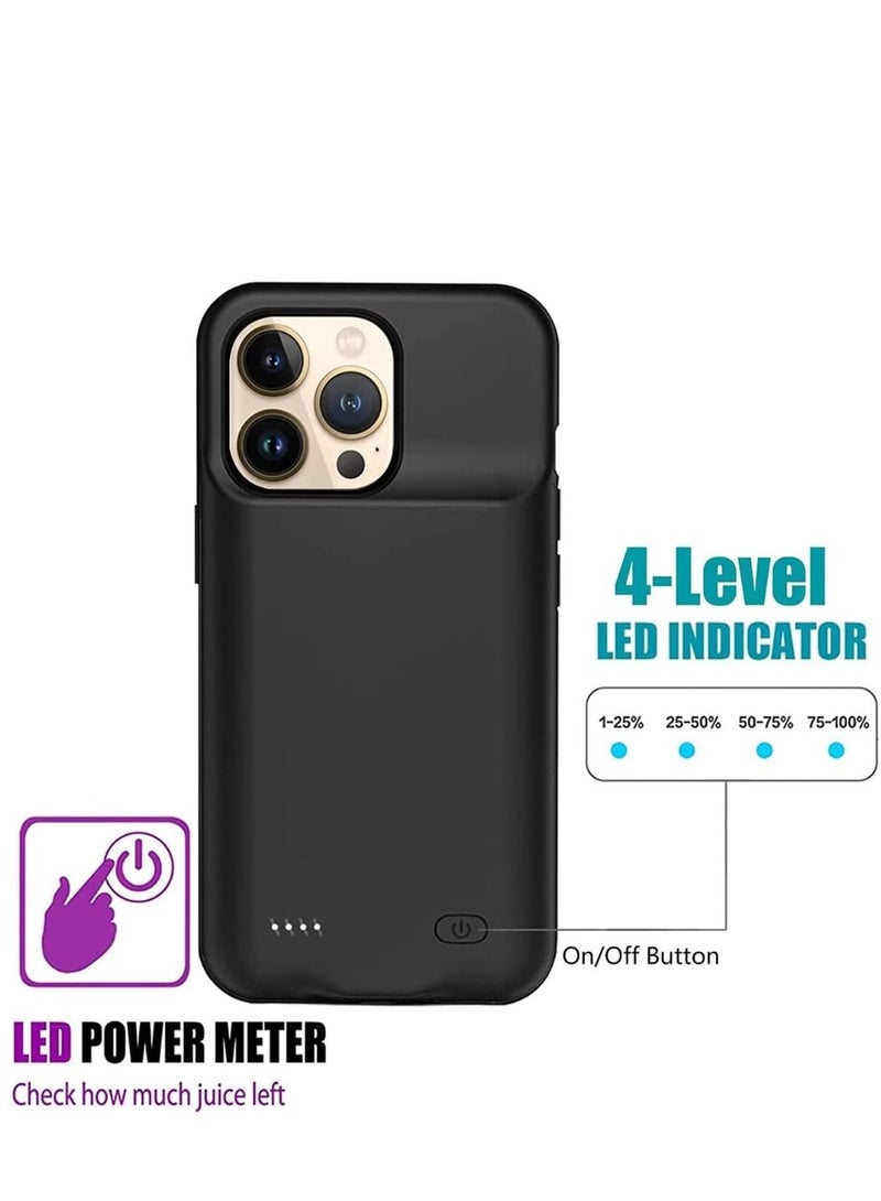 Battery Case for iPhone 14 Pro Max, 4500mAh Rechargeable Portable Charging Case for iPhone 14 Pro Max (6.7 inch) Extended Battery Pack Protective Charger Case (Black) - Image 3