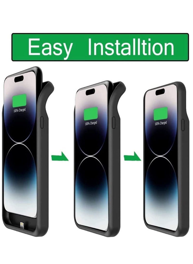 Battery Case for iPhone 14 Pro Max, 4500mAh Rechargeable Portable Charging Case for iPhone 14 Pro Max (6.7 inch) Extended Battery Pack Protective Charger Case (Black) - Image 4